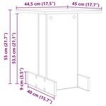 vidaXL Table d'appoint Chêne artisanal 44 5 x 45 x 55 cm