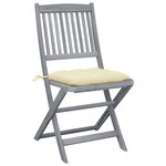 vidaXL Chaises pliables d'extérieur 6 Pièces avec coussins Bois d'acacia