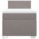 vidaXL Sommier à lattes de lit avec matelas Taupe 100x200 cm Tissu