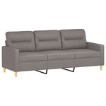 vidaXL Ensemble de canapés 2 Pièces avec coussins Taupe Tissu