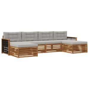 vidaXL Ensemble de canapés d'extérieur 6 pc Bois d'Acacia Massif