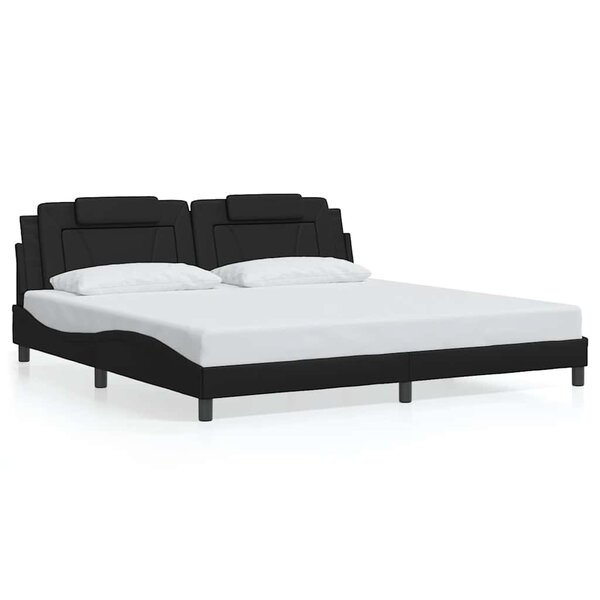 vidaXL Cadre de lit Viana sans matelas noir 200x200 cm similicuir