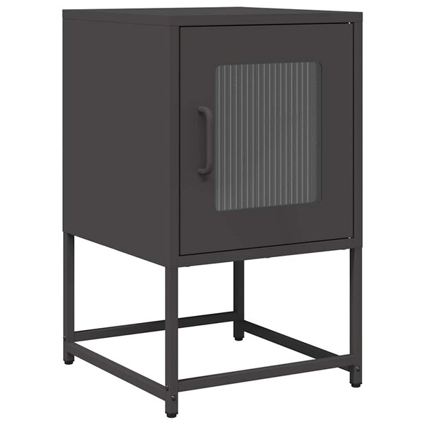 vidaXL Table de chevet noir 36x39x60 5 cm acier laminé à froid