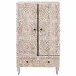 vidaXL Buffet Haut Blanc 60 x 33 5 x 100 cm Bois de mangue massif