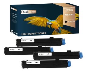 Qualitoner x4 toners 43979102 noir compatible pour oki
