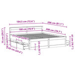 vidaXL Cadre de lit sans matelas avec tête de lit 180x200 cm bois pin