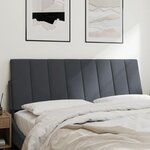 vidaXL Coussin de tête de lit Hanko gris foncé 137 cm velours