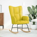 vidaXL Chaise à bascule jaune clair tissu