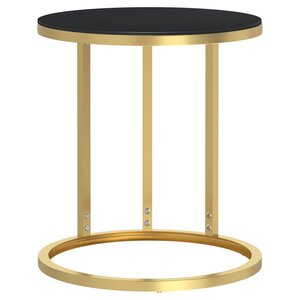 vidaXL Table d'appoint Doré et noir 45 cm Verre trempé