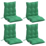 vidaXL Coussins de chaise à dossier bas lot de 4 vert tissu oxford