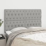 vidaXL Têtes de lit 4 Pièces Gris clair 80x7x78/88 cm Tissu