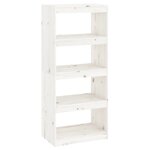 vidaXL Bibliothèque/Séparateur de pièce Blanc 60x30x135 5cm Pin massif