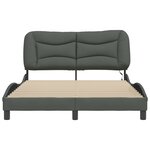 vidaXL Cadre de lit avec lumières LED gris foncé 140x190 cm tissu