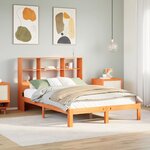 vidaXL Lit bibliothèque sans matelas cire marron 120x200 cm pin massif