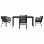 vidaXL Ensemble de salle à manger pour jardin 5 Pièces Noir Poly rotin