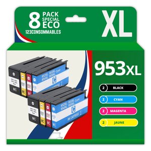 123CONSOMMABLES - 953XL - Pack de 4 Cartouches d'encre compatibles avec HP Officejet Pro 8715 8710 HP Officejet Pro 7720 7740 8730 8720 8725 8210