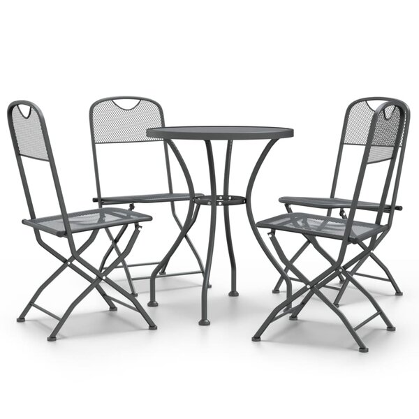 vidaXL Ensemble à manger de jardin 5 Pièces Maille Métal Anthracite