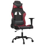 vidaXL Chaise de jeu Noir et rouge bordeaux Similicuir