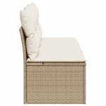 vidaXL Canapé de jardin avec coussins 3 places beige résine tressée