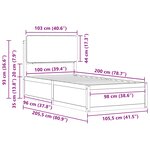 vidaXL Cadre de lit avec tête de lit rembourrée Gris foncé
