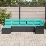 vidaXL Ensemble de canapé de jardin avec coussin 7 Pièces Poly rotin