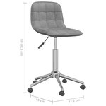 Vidaxl chaises pivotantes de salle à manger 2 pièces gris clair tissu