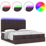 VidaXL Cadre de lit ottoman avec matelas marron foncé 200x200 cm tissu