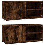 vidaXL Meubles TV 2 Pièces Chêne fumé 80x31 5x36 cm Bois d'ingénierie