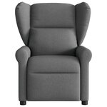 vidaXL Fauteuil inclinable de massage en tissu gris foncé