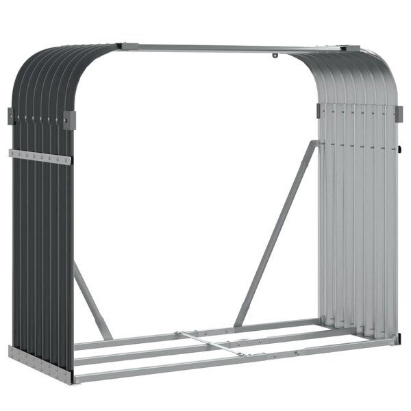 vidaXL Porte-bûches anthracite 120x45x100 cm acier galvanisé