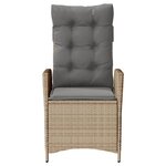 vidaXL Chaises inclinables jardin lot de 2 et coussins résine tressée