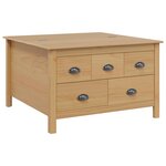 vidaXL Table basse avec tiroir HILL Marron miel 79 5 x 79 5 x 49 cm