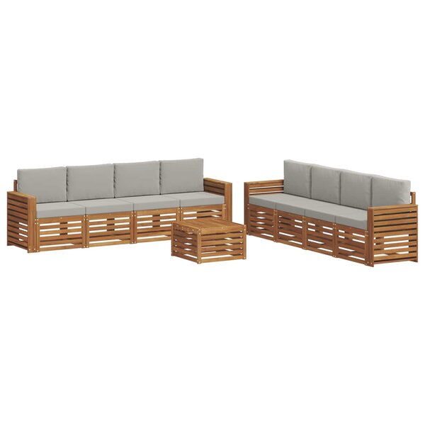 vidaXL Ensembles de canapés avec coussin 9 Pièces Gris Naturel et Clair