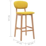 vidaXL Tabourets de bar lot de 2 jaune moutarde tissu