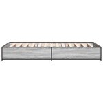 vidaXL Cadre de lit sonoma gris 100x200 cm bois d'ingénierie et métal