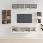 vidaXL Ensemble de meubles TV 8 Pièces Blanc Bois d'ingénierie