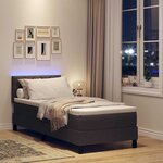 vidaXL Lit à ressorts avec matelas Marron foncé 80 x 200 cm tissu