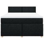 vidaXL Sommier à lattes de lit avec matelas Noir 140x200 cm Tissu