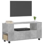 vidaXL Meuble TV gris béton 102x34 5x43 cm bois d'ingénierie
