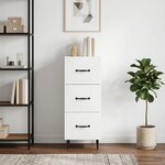 vidaXL Armoire à tiroirs Blanc 33 x 34 5 x 89 5 cm Bois d'ingénierie