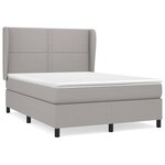 vidaXL Sommier à lattes de lit avec matelas Gris clair 140x190cm Tissu