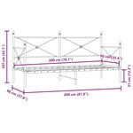 vidaXL Lit de repos sans matelas noir 90x200 cm acier