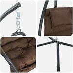 vidaXL Chaise suspendue Café 94 x 107 x 196.5 cm Acier