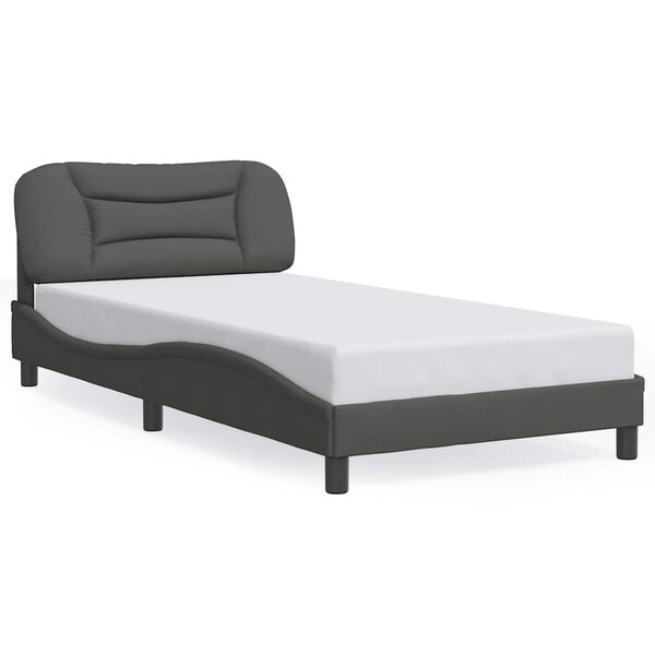 vidaXL Cadre de lit sans matelas Hvar gris foncé 100x200 cm tissu