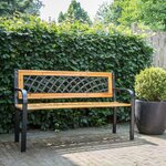 Lesli Living Banc de jardin York 118x50x74 cm Métal Noir