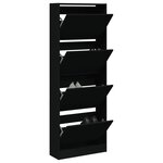 vidaXL Armoire à chaussures noir 60x21x163 5 cm bois d'ingénierie