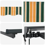 vidaXL Auvent Rétractable Vert et jaune 300x250 cm tissu