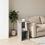 vidaXL Table d'appoint Sonoma gris Ø 39 5 x 55 cm Bois d'ingénierie