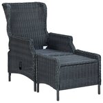 vidaXL Mobilier à dîner 9 Pièces avec coussins Résine tressée Gris foncé