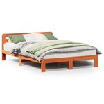 vidaXL Cadre de lit sans matelas cire marron 140x190cm bois pin massif